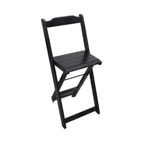 [PRÉ-BLACK FRIDAY] - Kit Bistrô 58cm dobrável, 4 Banquetas dobráveis de madeira, - PRETO - Casa da Mesa